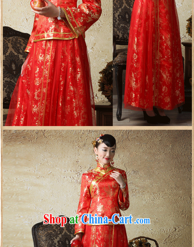 once and for all and Millennium proverbial hero, long-sleeved wedding dress Kit bridal toast serving long cheongsam dress improved retro red XL pictures, price, brand platters! Elections are good character, the national distribution, so why buy now enjoy more preferential! Health