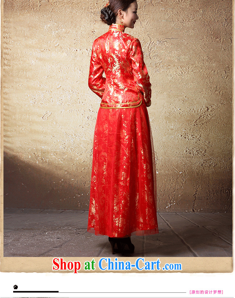 once and for all and Millennium proverbial hero, long-sleeved wedding dress Kit bridal toast serving long cheongsam dress improved retro red XL pictures, price, brand platters! Elections are good character, the national distribution, so why buy now enjoy more preferential! Health