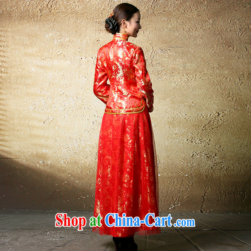 once and for all and Millennium proverbial hero, long-sleeved wedding dress Kit bridal toast clothing long dresses dresses improved retro red XL, fatally jealous once and for all, and, shopping on the Internet