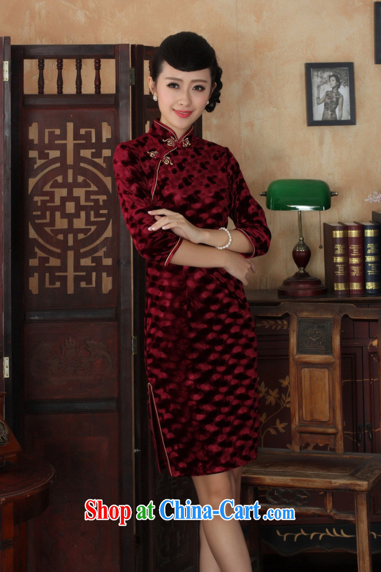 Mrs Ingrid economy sprawl and elegant ladies handcrafted solid-stretch the wool 7 cuff long cheongsam T - B green XXL pictures, price, brand platters! Elections are good character, the national distribution, so why buy now enjoy more preferential! Health
