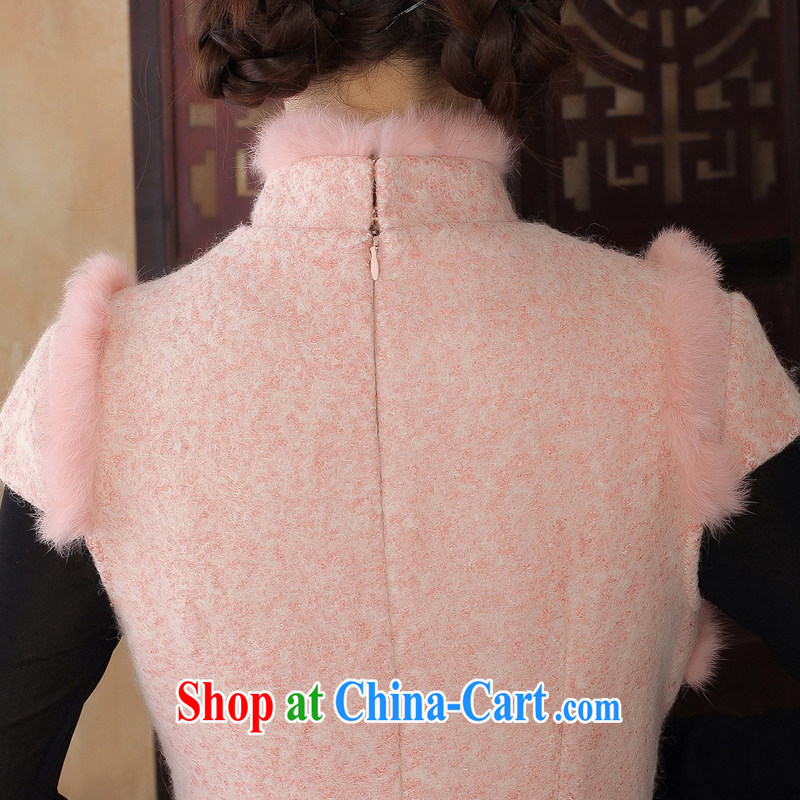 The Yee-Windsor embroidered new winter clothing retro fashion wool is for gross cheongsam improved cultivation style cheongsam dress 3196 Y D bare pink 2 XL, cross-sectoral, Elizabeth, and shopping on the Internet