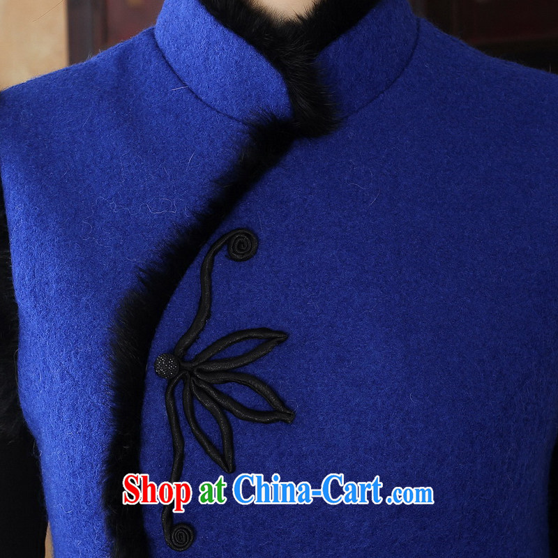 The cross-sectoral thoughts Elizabeth New Fleece that autumn and winter with stylish high-end goods such as hair short, improved daily cheongsam dress 3198 Y D Dark Blue 3XL, cross-sectoral, Elizabeth, and shopping on the Internet