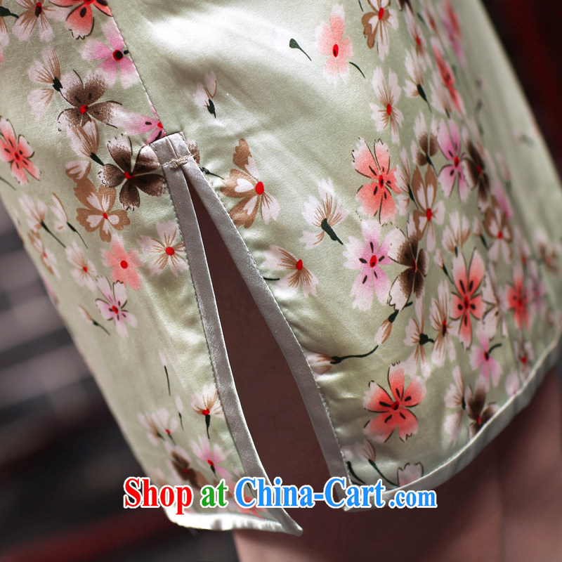 Butterfly Lovers 2015 spring new improved Stylish retro cheongsam dress daily sauna silk Silk Cheongsam 47,019 light green - pre-sale 5 days M, Butterfly Lovers, shopping on the Internet