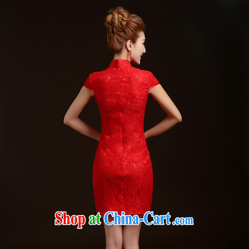 Ting Beverly toast Service Bridal Fashion 2014 autumn and winter wedding dress red short retro embroidery Phoenix cheongsam dress and skirt red XL Ting, Beverly (tingbeier), online shopping