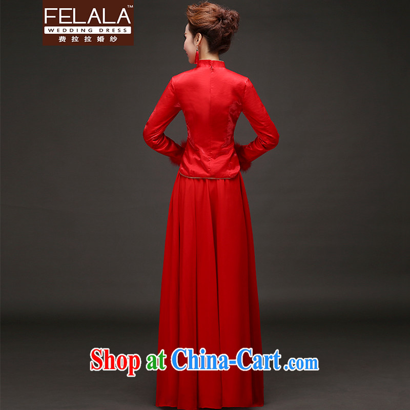 La winter 2015 new retro Chinese light drilling thick cheongsam dress maternity dress XL Suzhou shipping, La wedding (FELALA), shopping on the Internet