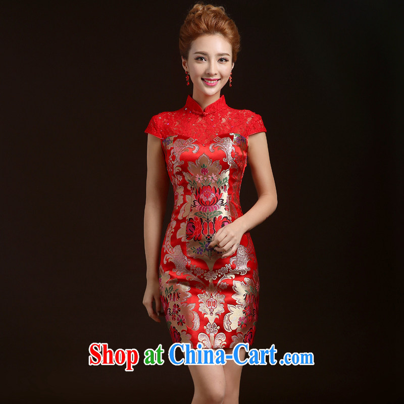 Ting Beverly dresses new 2014 autumn and winter with short Chinese Dress toast Service Bridal Fashion winter wedding dresses red XXL Ting, Beverly (tingbeier), shopping on the Internet