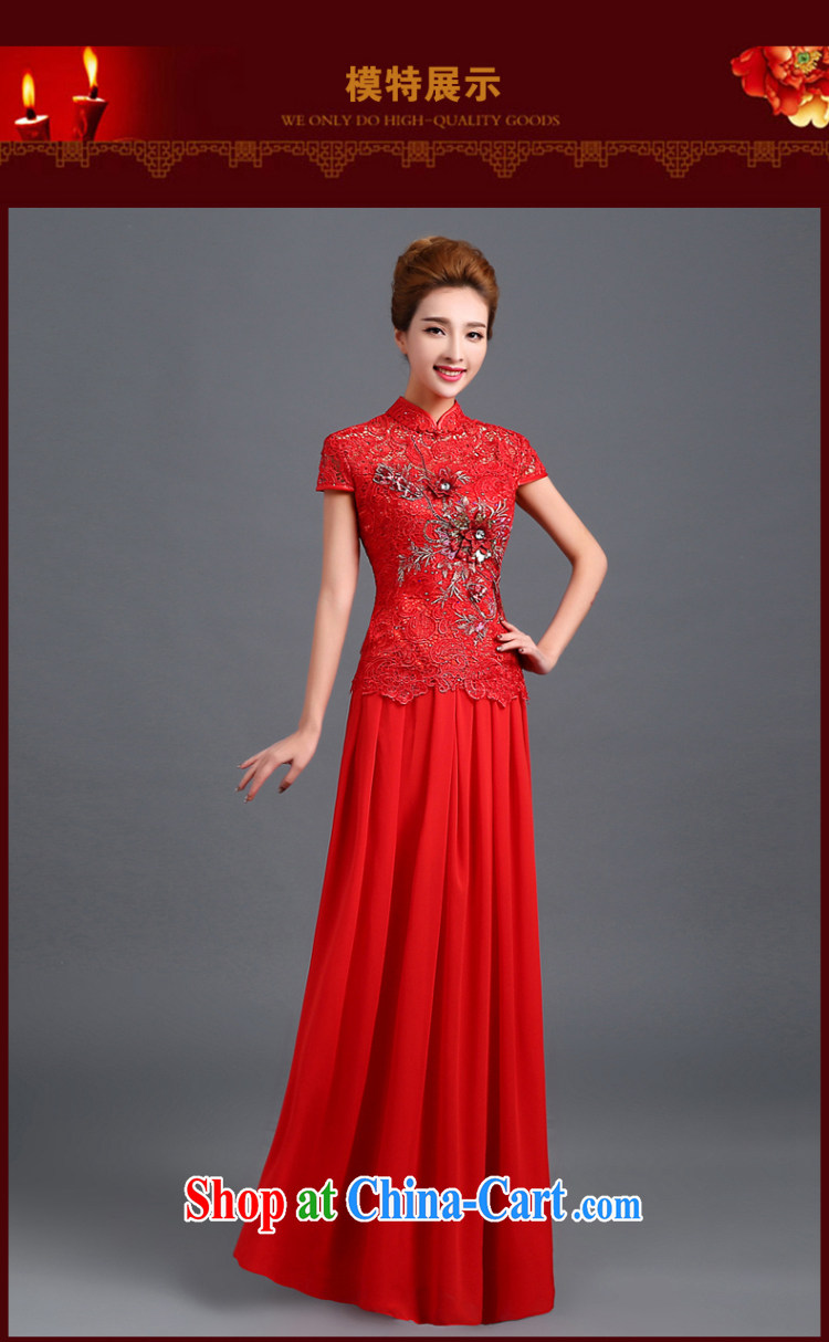 Ting Beverly served toast winter 2014 new bride wedding dress long lace cheongsam red Chinese Dress autumn red short-sleeved XXL pictures, price, brand platters! Elections are good character, the national distribution, so why buy now enjoy more preferential! Health