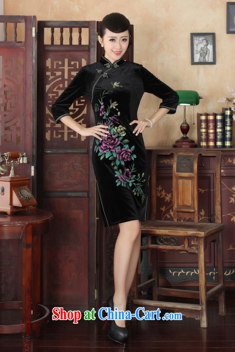 Mrs Ingrid economy autumn vines into the new outfit Tang Women's clothes, collar stretch the wool embroidery, short sleeves cheongsam TD 0026 - B XXL pictures, price, brand platters! Elections are good character, the national distribution, so why buy now enjoy more preferential! Health