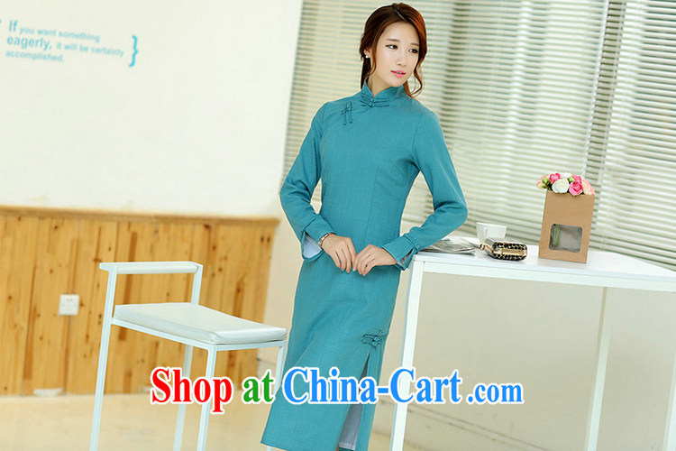 Jack Plug, spring and summer women's clothing new cheongsam dress retro elegant long, cotton, the Commission for manual for improved solid-colored cheongsam dress royal blue XXL pictures, price, brand platters! Elections are good character, the national distribution, so why buy now enjoy more preferential! Health