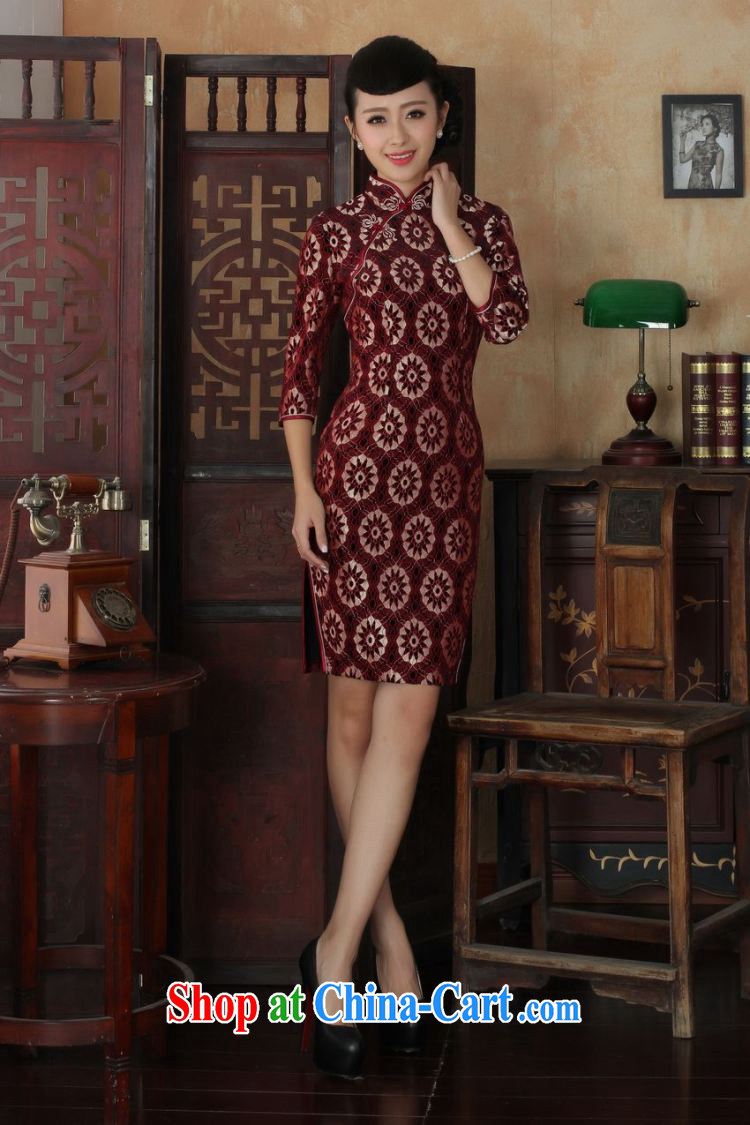 Mrs Ingrid sprawl economy fall 2014 with new Tang Women's clothes cheongsam plain-color-stretch the wool long cheongsam 7 cuff as shown XXL pictures, price, brand platters! Elections are good character, the national distribution, so why buy now enjoy more preferential! Health