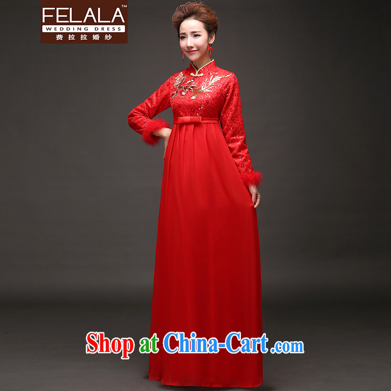 Ferrara 2015 new winter clothes thick antique Chinese, for maternity dress cheongsam dress XL Suzhou shipping, La wedding (FELALA), shopping on the Internet