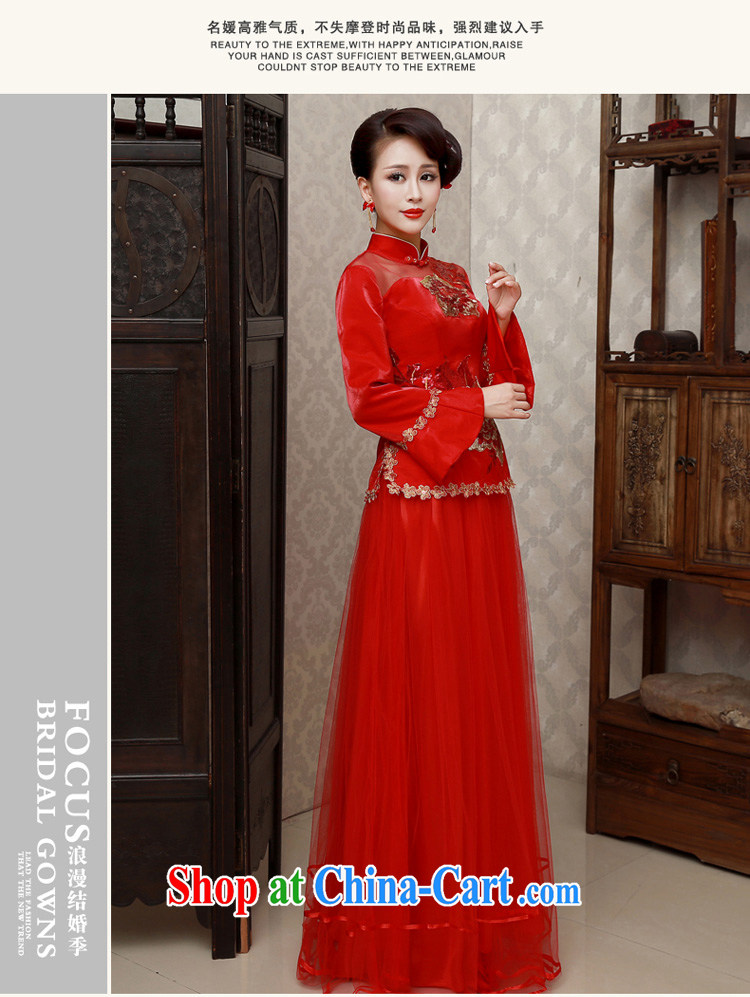 Early definition retro improved cultivation dresses 2015 new dresses dress Lace Embroidery bridal toast cheongsam dress red XXL code pictures, price, brand platters! Elections are good character, the national distribution, so why buy now enjoy more preferential! Health