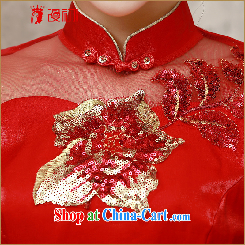 Early definition retro improved cultivation dresses 2015 new dresses dress Lace Embroidery bridal toast cheongsam dress red XXL codes, early definition, shopping on the Internet