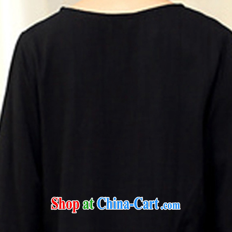 2014 fall and winter girls decorated in old cotton embroidered Chinese T-shirt FGRS black XXXL, style trends (GEDIAOTIDE), online shopping