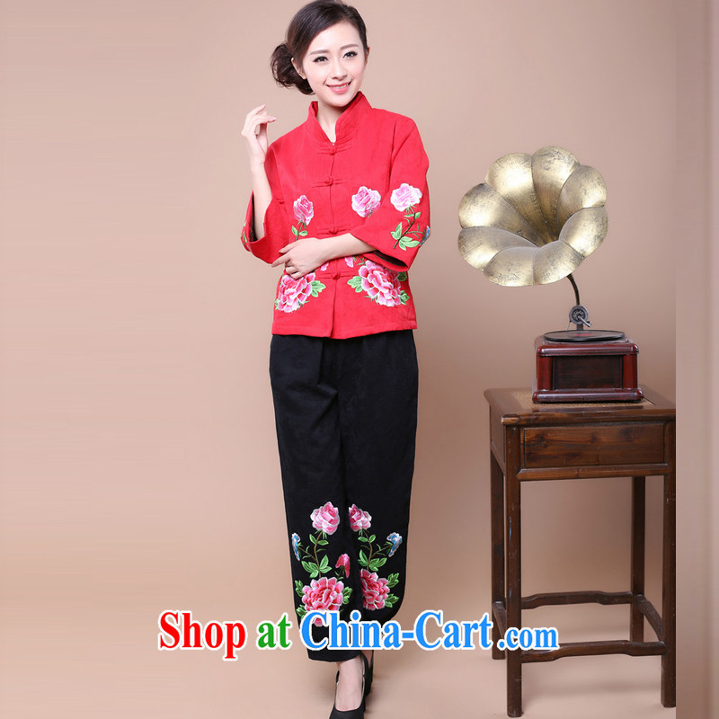 2014 fall and winter girls decorated in a stylish cotton jacquard Tang jackets kit to sell FG red T-shirt XXXXL, style trends (GEDIAOTIDE), shopping on the Internet