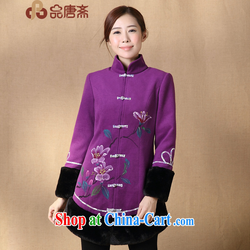 Mr Henry Tang, Id al-Fitr 2014 winter clothes new Ethnic Wind long-sleeved retro improved Tang women purple L, Tang ID al-Fitr, shopping on the Internet