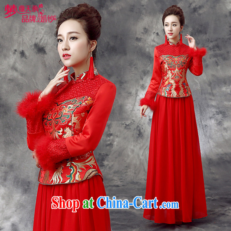 Dream of the day wedding dresses 2015 new marriages toast service improvement package the cotton cheongsam qipao winter Q 867 red XXXL 2.4 feet waist pictures, price, brand platters! Elections are good character, the national distribution, so why buy now enjoy more preferential! Health