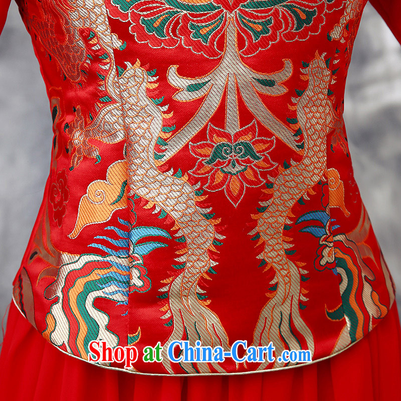 Dream of the day wedding dresses 2015 new bride wedding toast service improvement package the cotton cheongsam qipao winter Q 867 red XXXL 2.4 feet around his waist, and dream of the day, shopping on the Internet