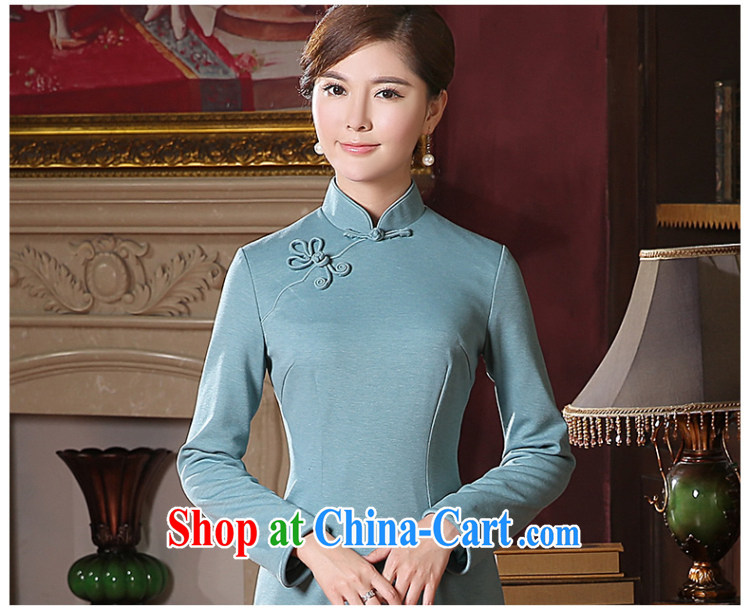 The CYD HO Kwun Tong' once and for all and the 2015 autumn and winter clothes new long-sleeved dresses retro style solid color, long, 41,033 QC Po blue XXL pictures, price, brand platters! Elections are good character, the national distribution, so why buy now enjoy more preferential! Health