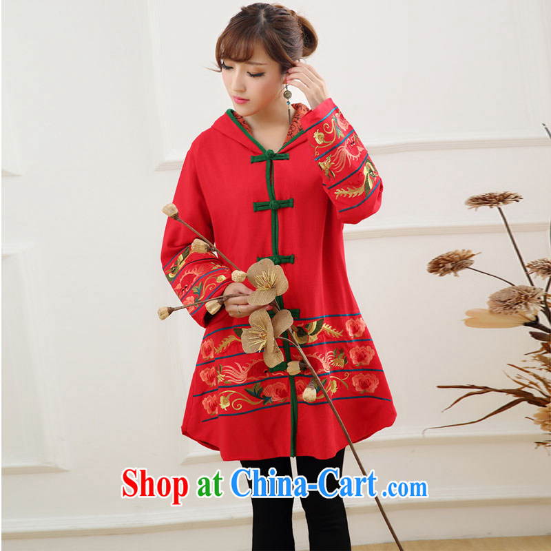 Stakeholders line cloud red Embroidery is detained for questioning, served long-sleeved jacket National wind in older double-cap Tang on T-shirt TRJYD 8039 green, code, stakeholders line cloud (YouThinking) outfit,/Tang, and shopping on the Internet