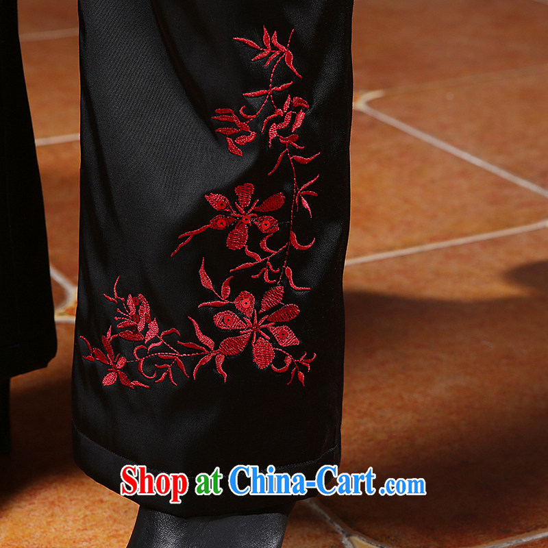 The CYD HO Kwun Tong' rattan Hong Kong 2015 autumn and winter, Chinese embroidered pants Chinese female decoration length, 41,040 KM black XXL, Sau looked Tang, shopping on the Internet