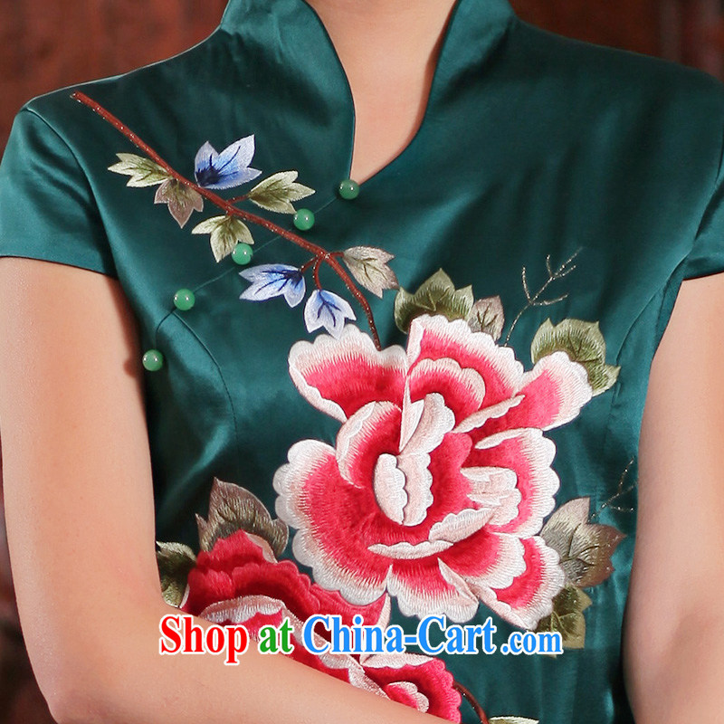 Butterfly Lovers 2015 spring new daily casual outfit Ethnic Wind embroidery 100% heavy Silk Cheongsam 49,127 figure XL, Butterfly Lovers, shopping on the Internet