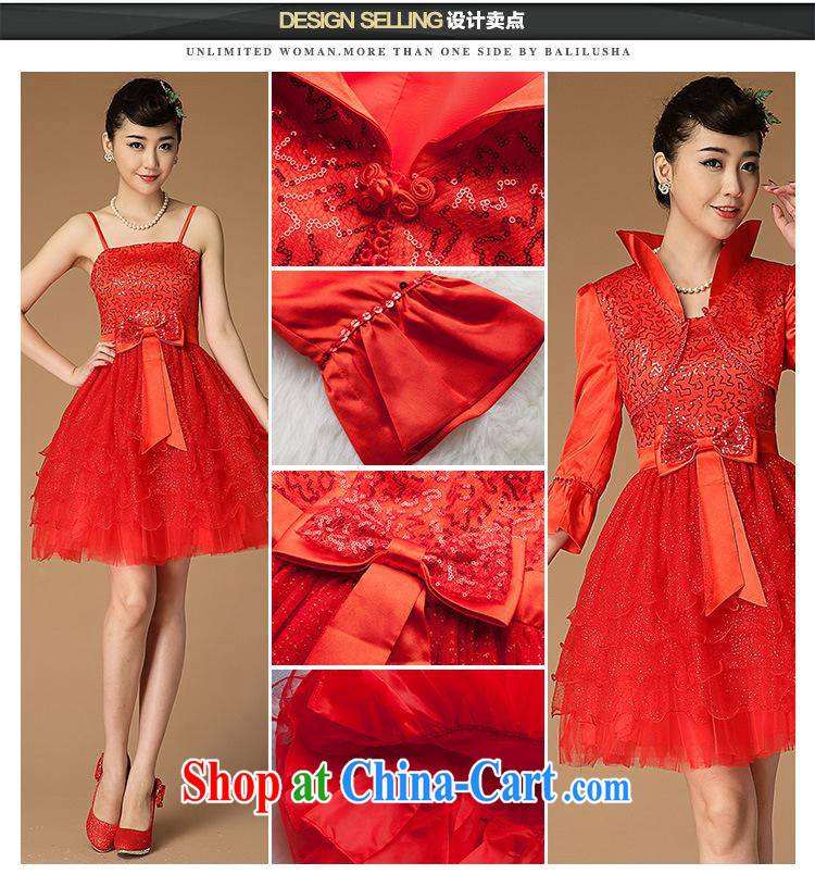 2014 new wedding dress red bridal dresses serving toast Princess dress cuff dress dresses two piece red XXL pictures, price, brand platters! Elections are good character, the national distribution, so why buy now enjoy more preferential! Health