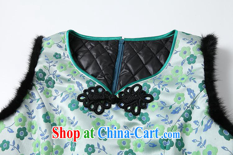 2014 autumn and winter, the girls improved stylish spell gross sleeveless quilted is not the Lao short cheongsam QF 141,012 fruit green XXL pictures, price, brand platters! Elections are good character, the national distribution, so why buy now enjoy more preferential! Health