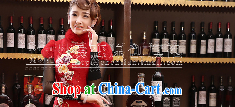 Early Morning, 2014 Bride with autumn and winter wedding dresses improved wool toast Chinese long-sleeved gown skirt Chinese red red XXL pictures, price, brand platters! Elections are good character, the national distribution, so why buy now enjoy more preferential! Health