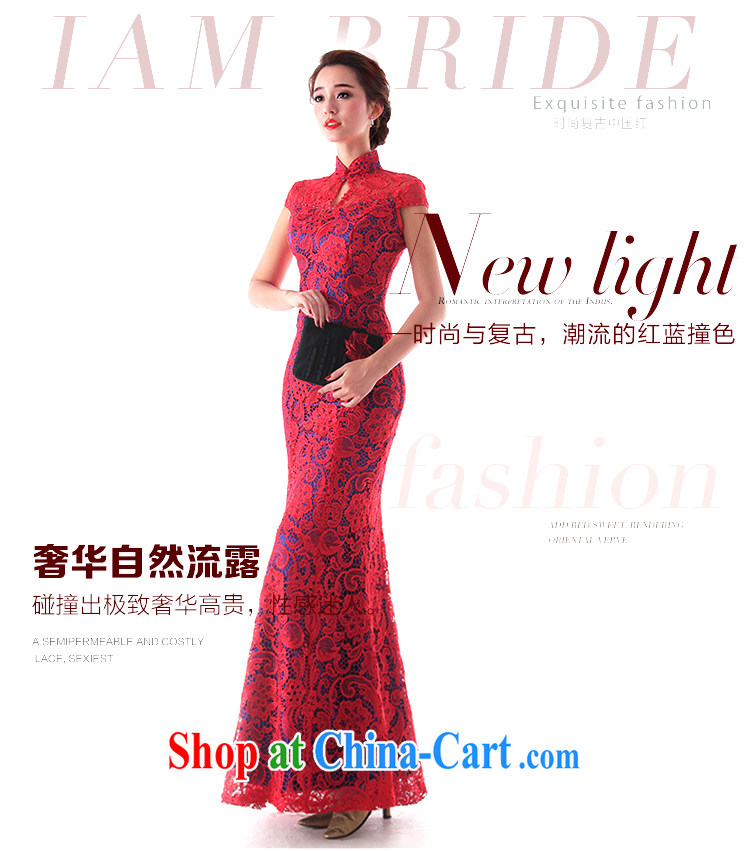 With the 2015 new wedding blue warm red elegant improved version lace dresses wedding dress uniform toast red L pictures, price, brand platters! Elections are good character, the national distribution, so why buy now enjoy more preferential! Health