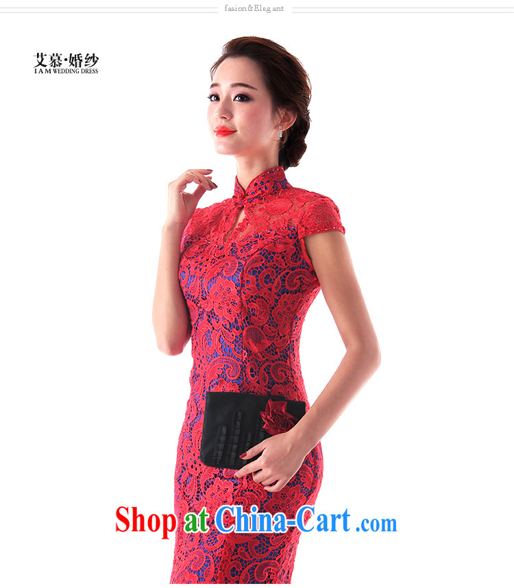 With the 2015 new wedding blue warm red elegant improved version lace dresses wedding dress uniform toast red L pictures, price, brand platters! Elections are good character, the national distribution, so why buy now enjoy more preferential! Health