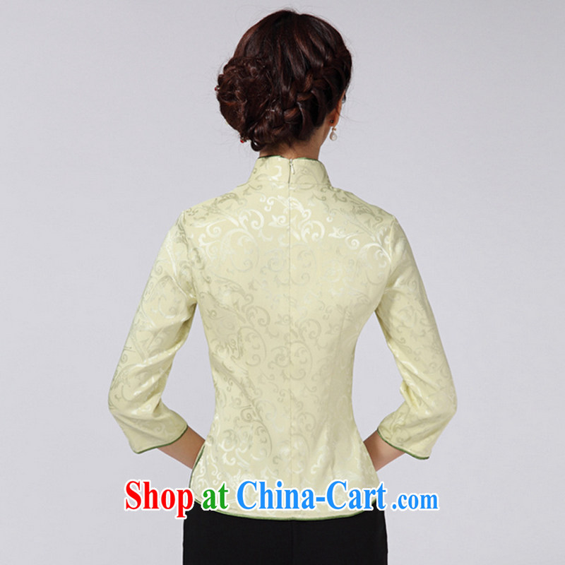 The Chronicles of Narnia 2015 new Chinese Tang 7 sub-cuff and stylish retro improved China's Ethnic Wind Jacket female yellow XXXL, the Chronicles of Narnia, narnia), shopping on the Internet