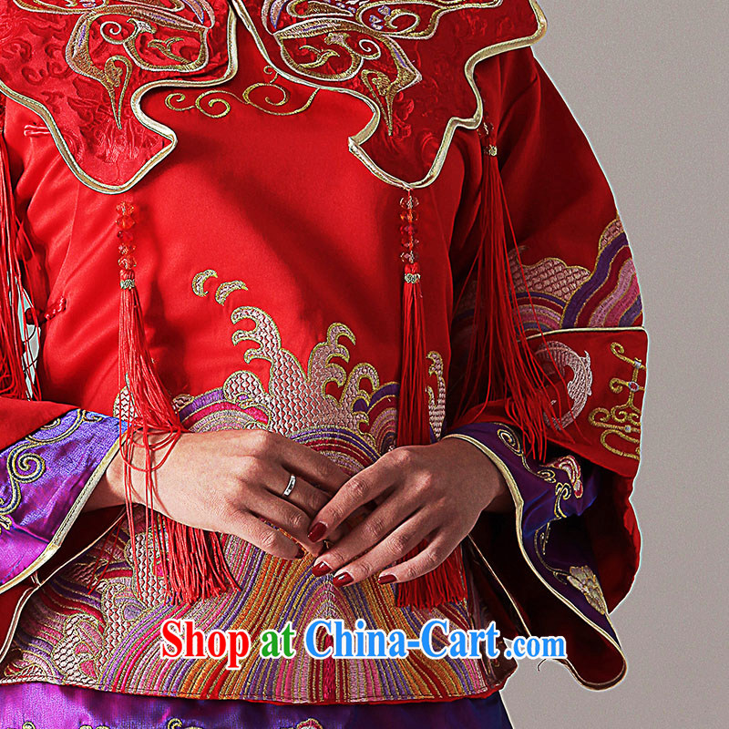 With the 2015 new wedding definition and wind Chinese bride costumes show and the marriage-su Wo service cheongsam dress red XL, AIDS, and shopping on the Internet