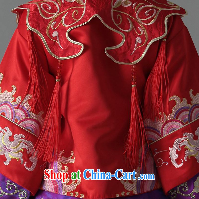 With the 2015 new wedding definition and wind Chinese bride costumes show and the marriage-su Wo service cheongsam dress red XL, AIDS, and shopping on the Internet