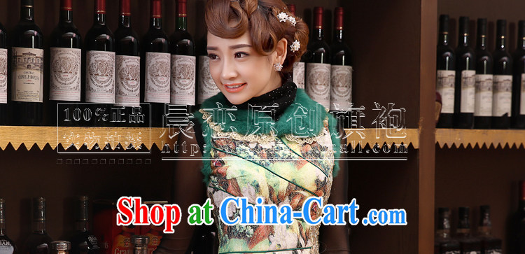 Early Morning, 2014 new Autumn and Winter Fashion cheongsam improved daily retro folder cotton cheongsam dress rabbit hair short, green XXL pictures, price, brand platters! Elections are good character, the national distribution, so why buy now enjoy more preferential! Health