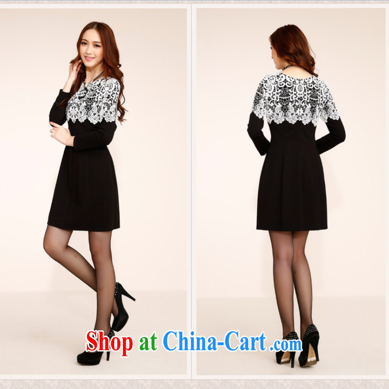 Summer 2014 new short-sleeved cultivating Chinese improved cheongsam dress short-sleeved lace dress long-sleeved beauty dresses black XXL, yoga (VINIKAVEN), online shopping