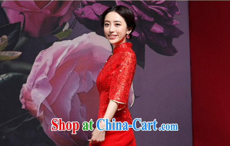 Love, Ms Audrey EU Yuet-mee, RobinIvy) New Chinese wedding ceremony clothing long sleeved qipao improved stylish bridal toast clothing cheongsam dress Q 14,717 red XL pictures, price, brand platters! Elections are good character, the national distribution, so why buy now enjoy more preferential! Health