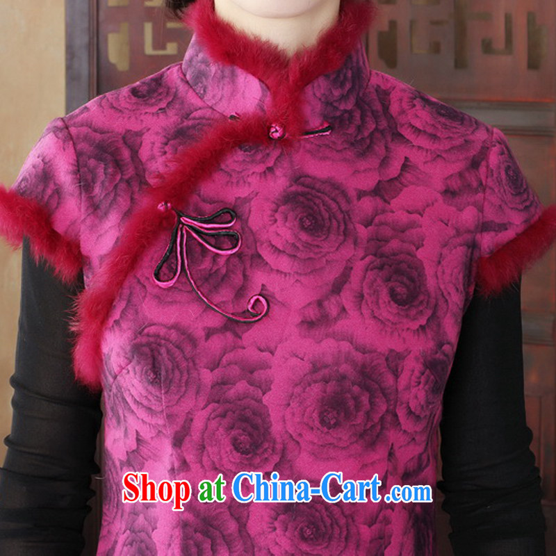 The cross-sectoral millimeter Windsor 2014 autumn and winter with improved cheongsam dress stylish new thick hair for warm quilted robes Y D 2051 L, cross-sectoral, and Elizabeth, and shopping on the Internet