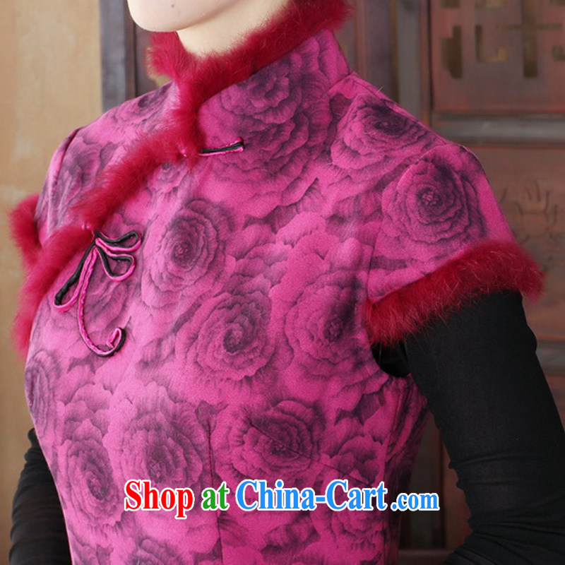 The cross-sectoral millimeter Windsor 2014 autumn and winter with improved cheongsam dress stylish new thick hair for warm quilted robes Y D 2051 L, cross-sectoral, and Elizabeth, and shopping on the Internet