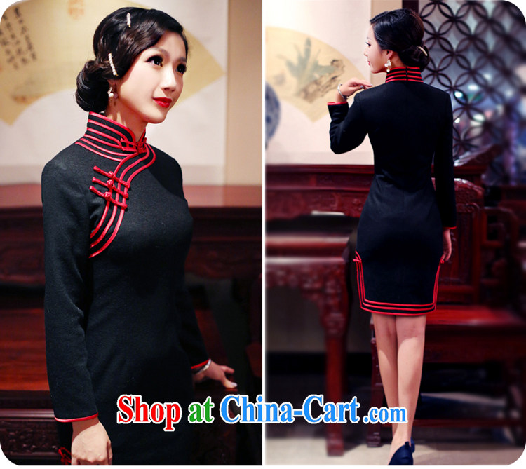 Unwind after the 2015 spring new Autumn with stylish retro improved temperament long-sleeved cheongsam dress 4101 black XXL pictures, price, brand platters! Elections are good character, the national distribution, so why buy now enjoy more preferential! Health
