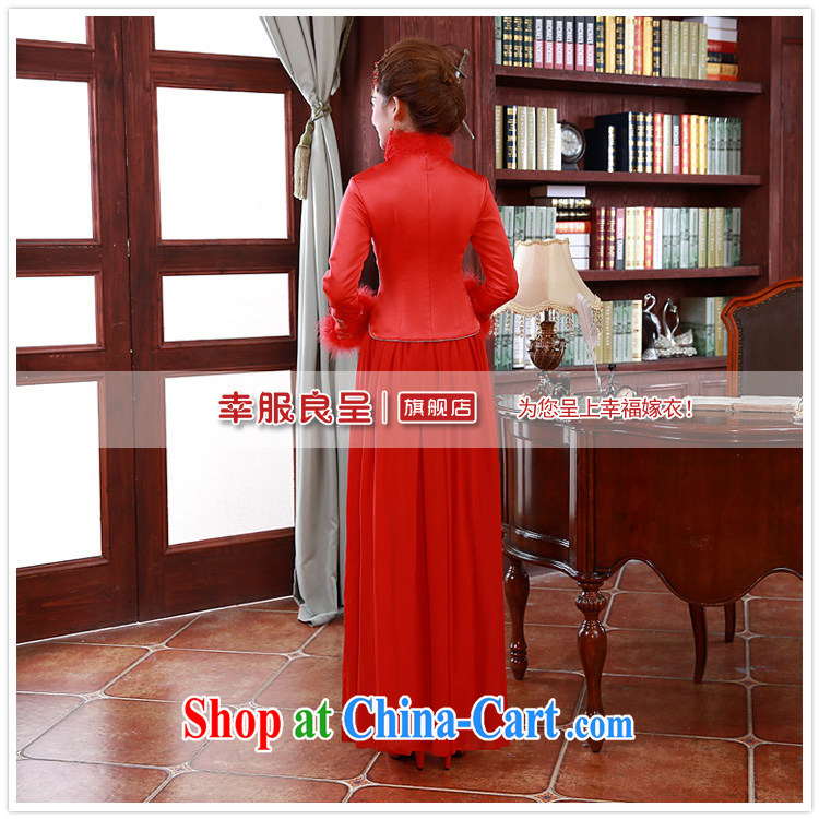 A good service is 2015 Spring Summer bridal toast clothing wedding dress Chinese long-sleeved the cotton robes red 2 XL pictures, price, brand platters! Elections are good character, the national distribution, so why buy now enjoy more preferential! Health