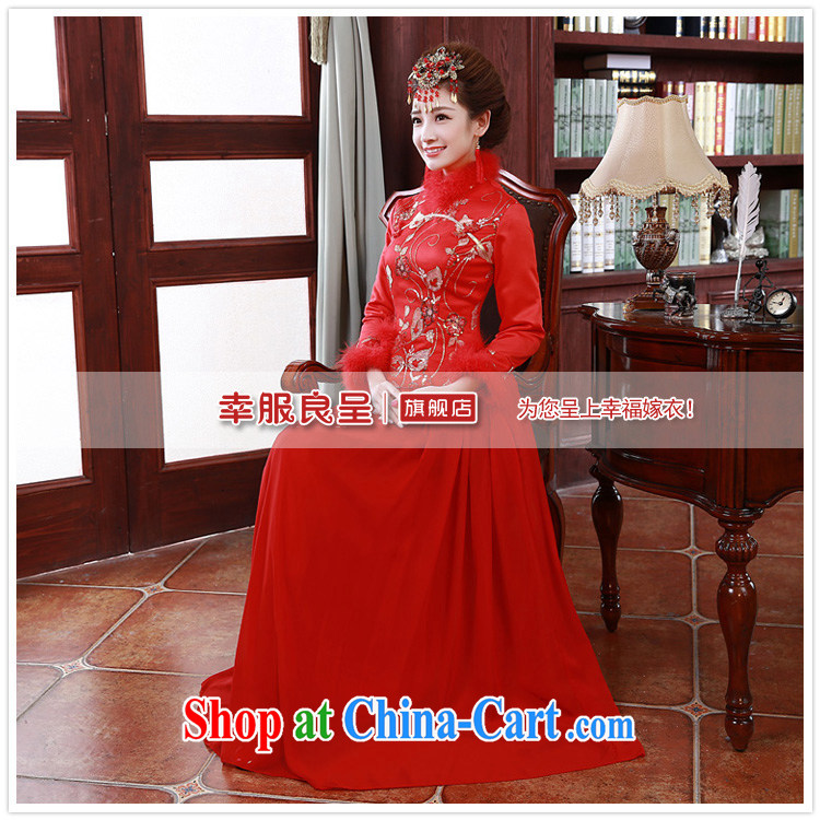 A good service is 2015 Spring Summer bridal toast clothing wedding dress Chinese long-sleeved the cotton robes red 2 XL pictures, price, brand platters! Elections are good character, the national distribution, so why buy now enjoy more preferential! Health