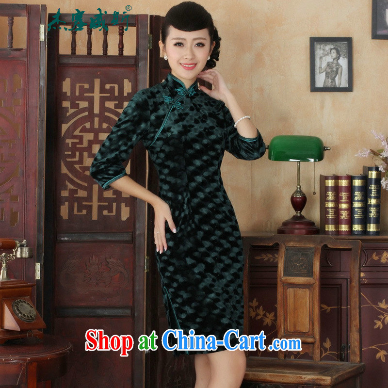 Jessup, new Ethnic Wind tang on the collar manual for women, wool beauty dresses dresses green XXXL, Jessup, and shopping on the Internet