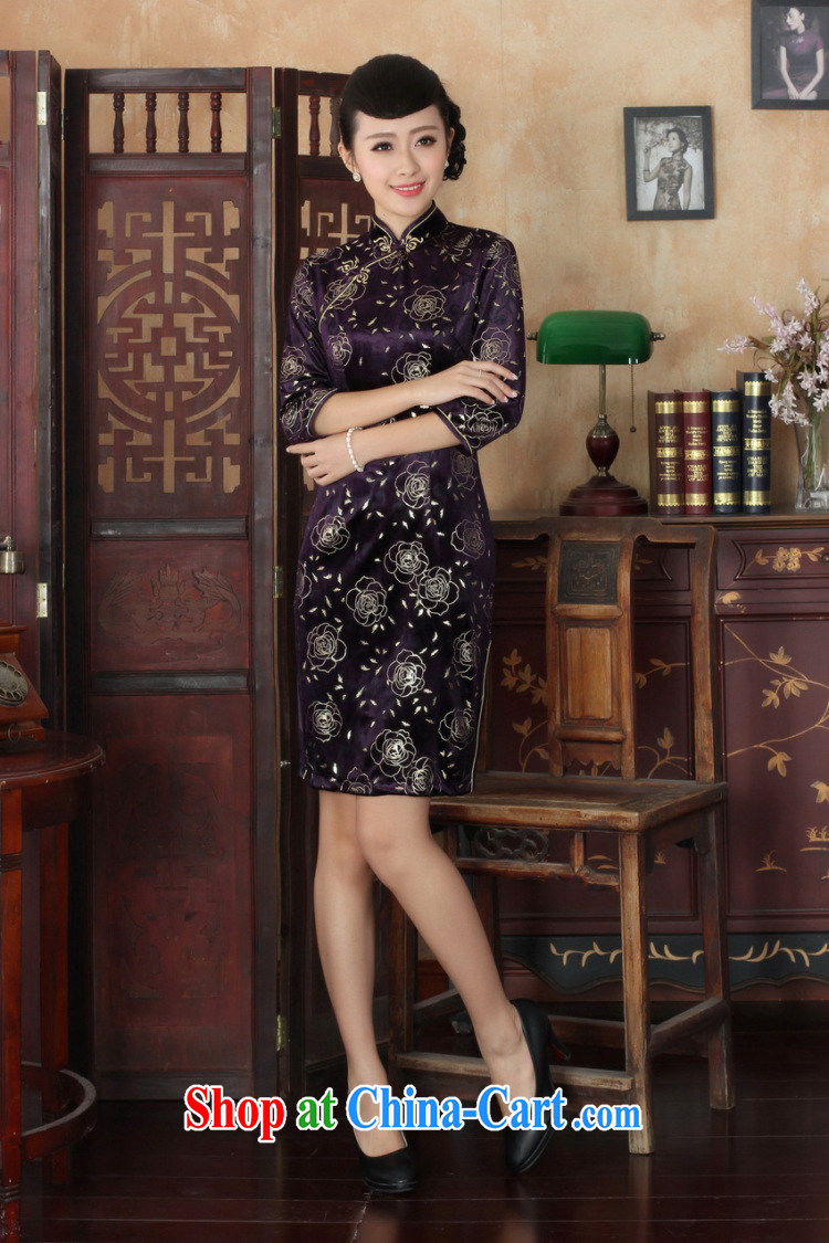Jack Plug, new Chinese Ethnic Wind female, for manually for the velvet beauty 7 sub-cuff cheongsam dress as XXXL pictures, price, brand platters! Elections are good character, the national distribution, so why buy now enjoy more preferential! Health