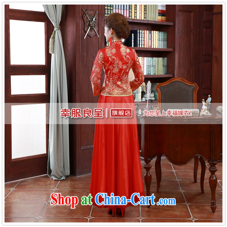 A good service is 2015 New red Chinese wedding dress toast serving long-sleeved dresses Spring Summer bridal red L pictures, price, brand platters! Elections are good character, the national distribution, so why buy now enjoy more preferential! Health