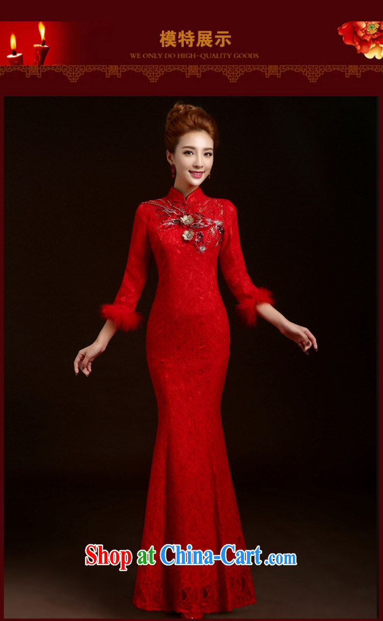 Ting Beverly 2014 new wedding dresses bridal toast clothing autumn and winter is long-sleeved red Lace Embroidery Chinese Dress skirt red tailored pictures, price, brand platters! Elections are good character, the national distribution, so why buy now enjoy more preferential! Health