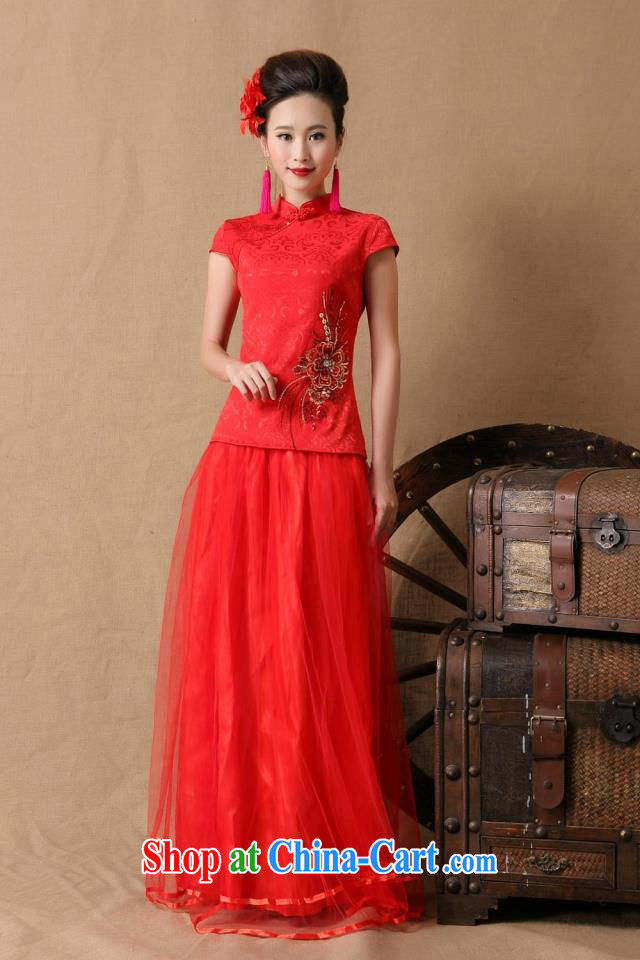 9 month dress * New 2015 bridal wedding ceremony cheongsam dress red bows, dress stylish red L pictures, price, brand platters! Elections are good character, the national distribution, so why buy now enjoy more preferential! Health