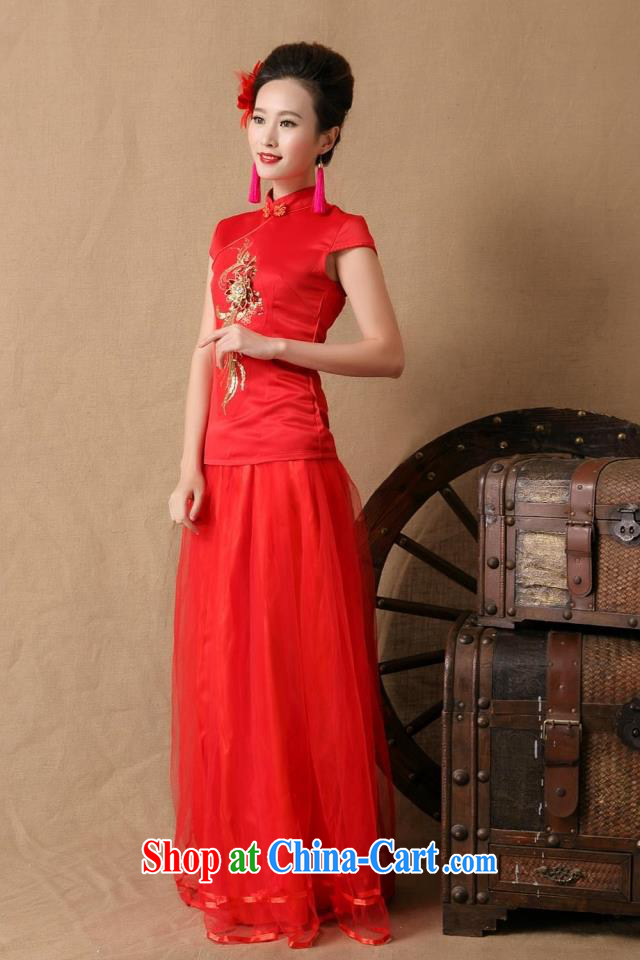 9 month dress * more new bride marriage ceremony cheongsam dress red bows, dress stylish red S pictures, price, brand platters! Elections are good character, the national distribution, so why buy now enjoy more preferential! Health