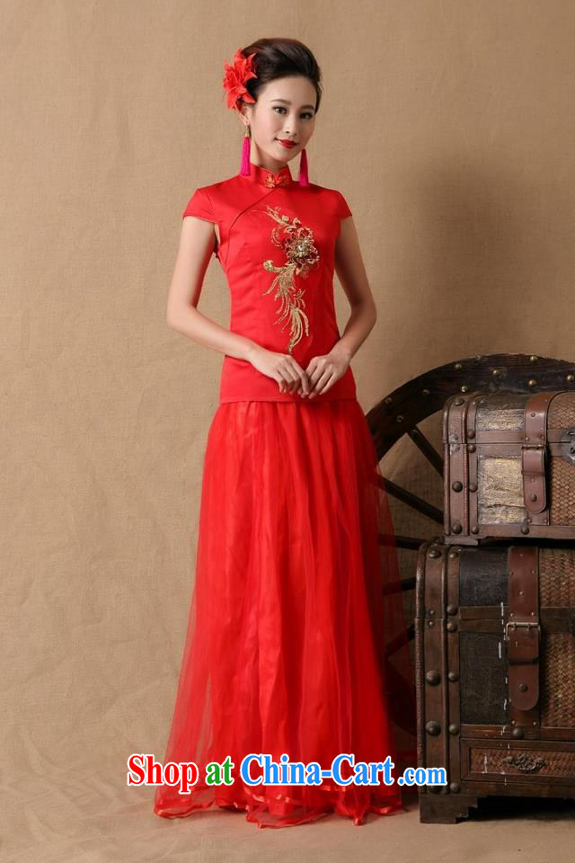 9 month dress * more new bride marriage ceremony cheongsam dress red bows, dress stylish red S pictures, price, brand platters! Elections are good character, the national distribution, so why buy now enjoy more preferential! Health