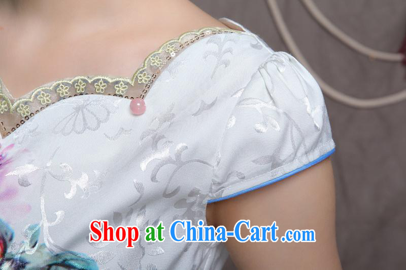 9 month dress * 2015 China wind National wind improved stylish commuter cultivating graphics thin cheongsam white S pictures, price, brand platters! Elections are good character, the national distribution, so why buy now enjoy more preferential! Health